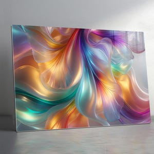 Brightly Colored Tempered glass wall art Abstract, Extra Large Glass Wall Art, Colorful Glass Backsplash, Panoramic Wall Art-Stained Glass