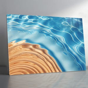 Décoration murale vague d&#39;Hawaï en verre trempé, décoration côtière