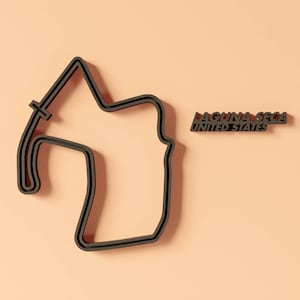 Laguna Seca 3D Printed Wall Art: Custom Race Track Decor
