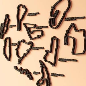 F1 Racing Tracks - 3D Printed Wall Art – Custom Grand Prix Race Track Decor and Gift for Sim Racers, Car Guys/Girls & Motorsport Fans
