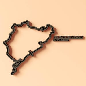 Nurburgring 3D Printed Wall Art: Custom Race Track Decor