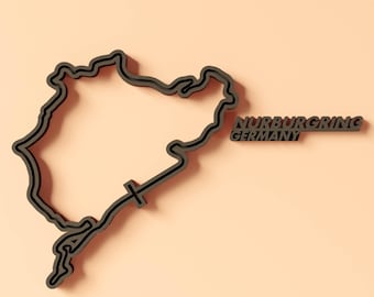 Nurburgring 3D Printed Wall Art: Custom Race Track Decor