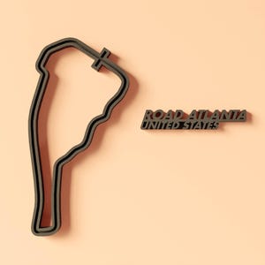Road Atlanta 3D Printed Wall Art: Custom Race Track Decor