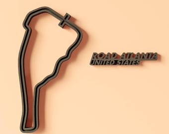 Road Atlanta 3D Printed Wall Art: Custom Race Track Decor
