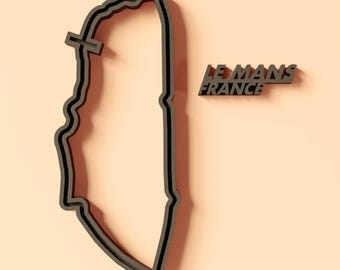 Le Mans 3D Printed Race Track Wall Art: Custom Sim Racing Decor