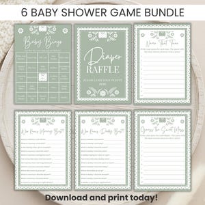 Cielito Lindo Baby Shower Spiele Bundle zum Ausdrucken - Mexikanische Fiesta Party Aktivitäten, Papel Picado Spiele, Talavera Baby Shower Decor BS202