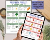 Prediabetic Food List, Pre Diabetic Food List Printable, Diabetic Food Chart, Type 2 Diabetes Grocery List, Diet & Meal Planning Guide