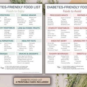 Liste et tableau des aliments pour diabétiques - Prédiabétique et diabétique de type 1 et de type 2, menu, régime alimentaire, aliments faibles en glucides, téléchargement imprimable