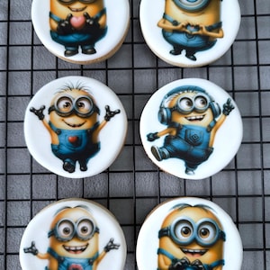 Sugar cookies, minions sugar cookies, minions one dozen cookies, custom cookies, custom sugar cookies