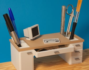 Desk pen holder as a gift for colleagues, organizer for home office and office