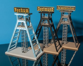 Coal Mine Headframe - Personalizable - Ruhr Area Souvenir - As Decoration or Gift
