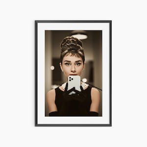 Audrey Hepburn, Photography Prints, Funny Wall Art, Retro Poster, Audrey Hepburn Print, Funny Poster, Museum Quality Wall Art