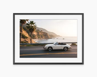 Porsche 911 Poster, Photography Prints, Retro Poster, Coastal Wall Art, Porsche Wall Art, Porsche Poster, Car Poster, Museum Grade Wall Art