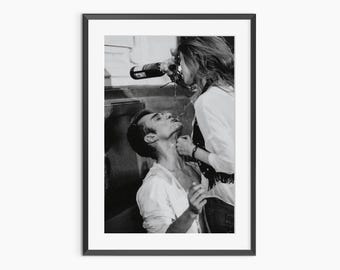 Sensual Couple Print, Woman Pours Wine into Man&#39;s Mouth, Black and White Photos, Photography Prints, Museum Quality Photo Art Print