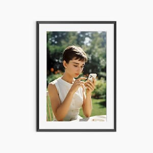 Audrey Hepburn Print, Photography Prints, Retro Poster, Funny Wall Art, Audrey Hepburn, Funny Poster, Museum Quality Wall Art