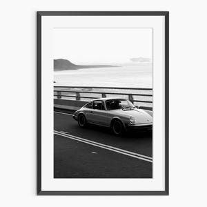 Affiche Porsche 911, tirages de photographies, Porsche 911, art mural Porsche, art mural noir et blanc, affiche de photographie de qualité musée
