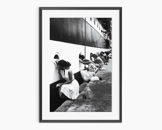 Sailors Saying Goodbye, Last Kiss Before WW2, World War Two, Historical Photo Print, Black White Photos, Museum Quality Photo Art Print