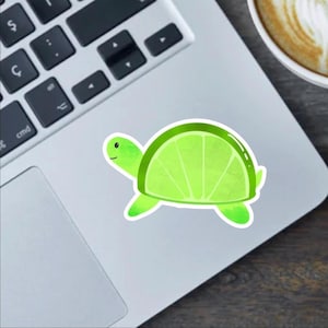 Limettenscheibe Schildkröte - Handgezeichneter süßer Obsttieraufkleber, Magnet oder Autoaufkleber - Procreate Art - Kawaii-Zitronenschildkröte-Vinyldekor