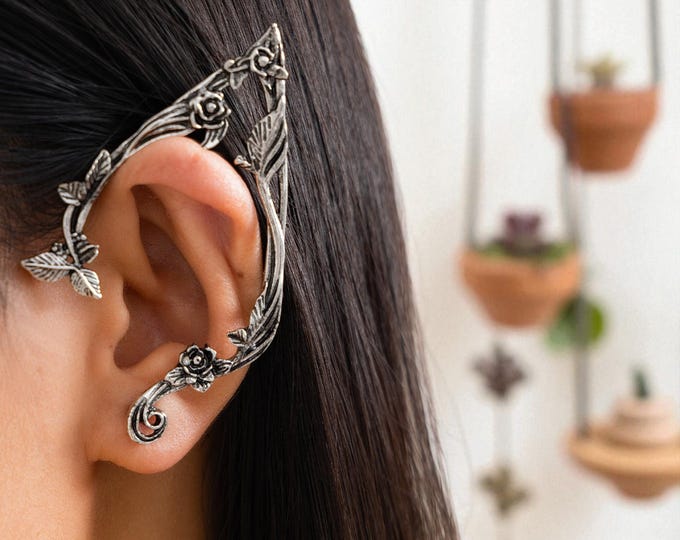Elf Ear Cuff Earrings, Gift For Her, Christmas Gift, Unisex Earring, Elf Ears, Festive Party Gift, Fairy Cosplay, Elven Jewelry, Fairy Ears