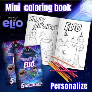 Editable Elio mini coloing book, Elio Coloring book, Elio party favors, Elio Digital Printable, Elio coloring book,EDITABLE DIGITAL FILE E55