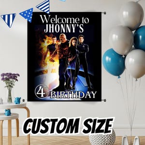 Fantastic four Background Design, Personalized Banner, Fantastic four Birthday Party, Decoration, Custom Sign,Custom banner,DIGITAL FILE F63