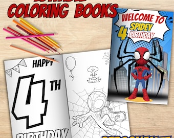 Libro para colorear editable de Spidey, recuerdos de fiesta de Spiderman (impresión digital) S11