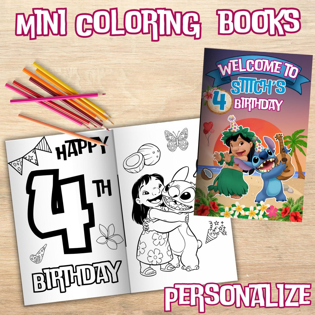 Editable Lilo and Stitch Mini Coloring Book With Activities, Lilo and ...