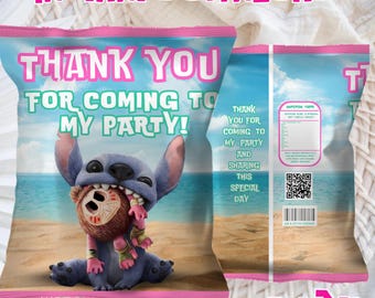 Bolsa de patatas fritas de Lilo y Stitch, recuerdo de fiesta (descarga digital) LS05