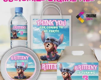 Lilo and Stitch Party Pack, Editable Favor Labels (Digital File) LS05