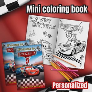 Editable cars mini coloring book, Cars Coloring book, Cars party favors, Digital Printable | EDITABLE DIGITAL FILE C12