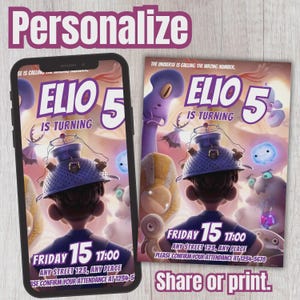 Elio Birthday Party Invite, Elio digital Invitation Template, Elio instant download, Elio invitation customizable, DIGITAL DOWNLOAD E55
