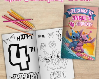 Stitch and Angel Mini Coloring Book with Activities (Editable Digital File) ST03 ST03