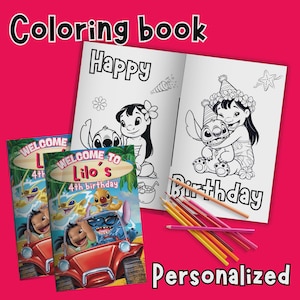 Editable lilo and stitch mini coloing book, Lilo and stitch Coloring book, party favors, Digital Printable, EDITABLE DIGITAL FILE LS05