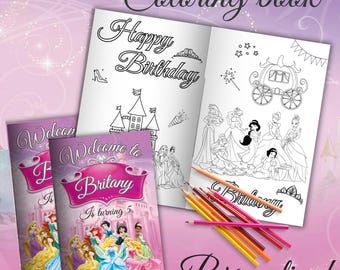 Editable Disney Princess Coloring Book, Party Favors (Digital Printable) P31