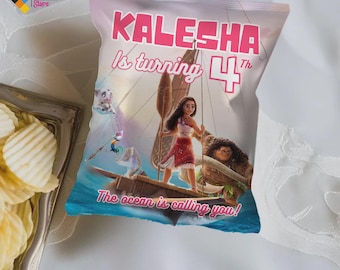 Bolsas de patatas fritas de Moana editables, recuerdos de fiesta (descarga digital) M06