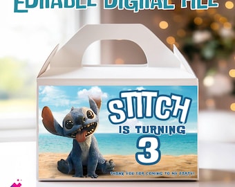 Stitch Party Gable Box Label, Editable Design (Digital File) ST03 ST03