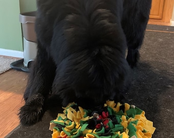 Dog Snuffle Mat | Fleece Enrichment Toy for Boredom, Slow Feeder Nosework Activity