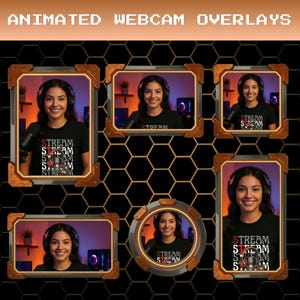 Cyber Industrial Webcam Pack – Animated Stream Overlays for Twitch, YouTube & OBS, Mechanical Tech Cam Frames, Cyberpunck Assets