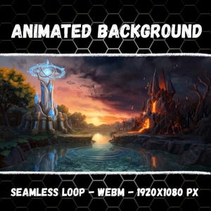 MOBA Fantasy Base Light and Dark Animated Background - Seamless Loop 1920x1080