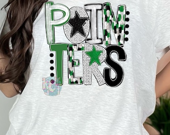 Pointers Dots and Stars DTF, Pointers Spirit Mascot DTF, Dots and Stars Pointers DTF
