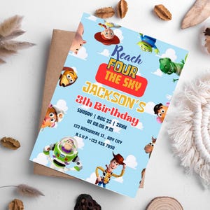 Toy Story Birthday Invitation: Editable Fourth Birthday Party Template (Digital Download)