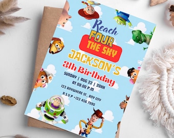 Toy Story Birthday Invitation: Editable Fourth Birthday Party Template (Digital Download)