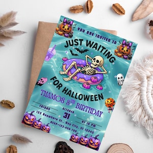 Spooky Pumpkin Halloween Party Invitation: Editable Canva Template (Digital Download)