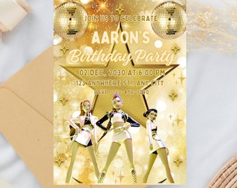 K-Pop Birthday Party Invitation, Digital Download