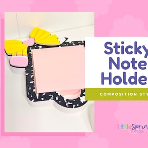 Composition Notebook Post-it Holder | Bow Heart Pencil Desk Organizer | Teacher Appreciation Gift | Back to School