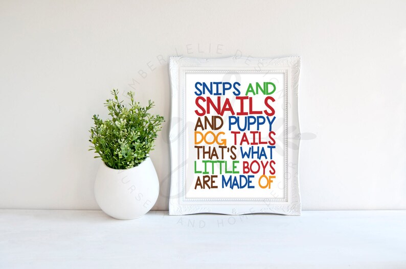 Snips and Snails and Puppy Dog Tails GL000071 Custom Etsy