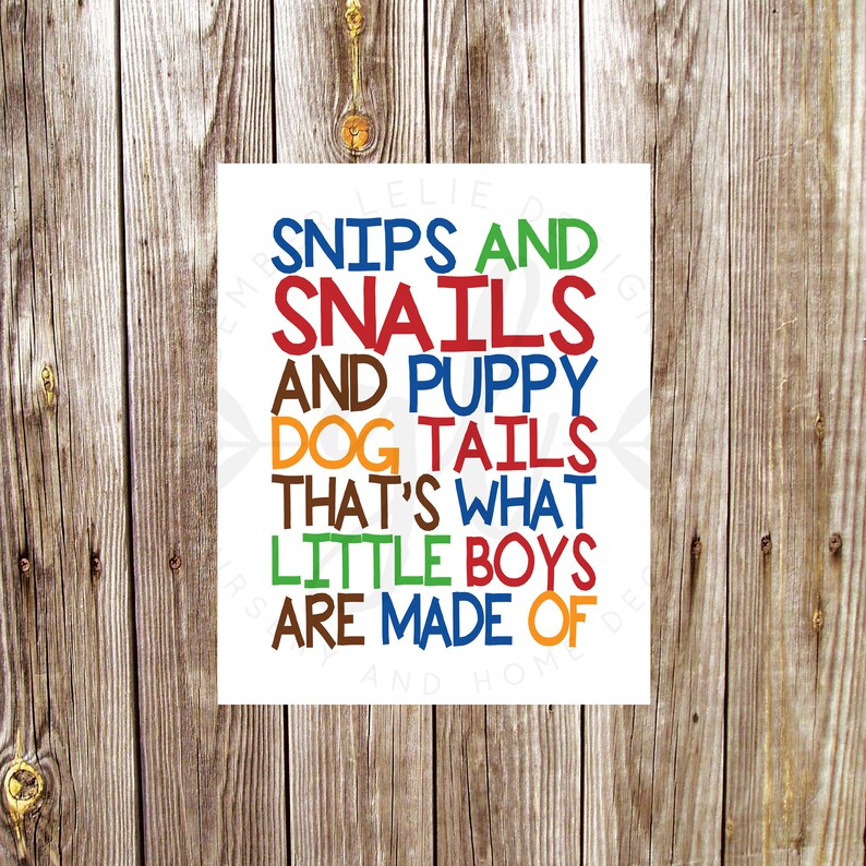 Snips and Snails and Puppy Dog Tails GL000071 Custom Etsy