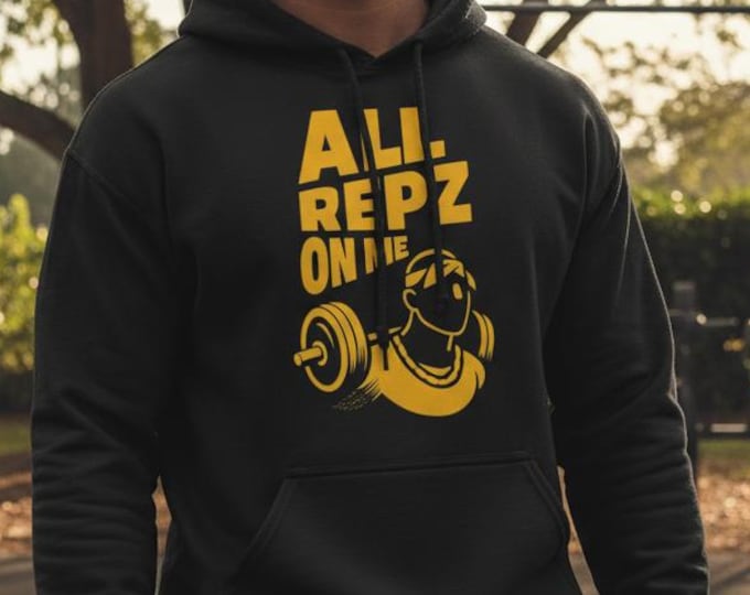 All Repz On Me Hoodie – Tupac Inspired Hip Hop Gym Hoodie | Heavy Blend Streetwear for Lifters | Repz & Barz Collection