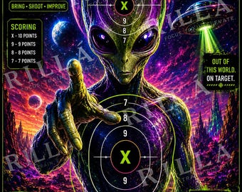 Alien Shooting Target: Customizable Practice Print (Digital Download)