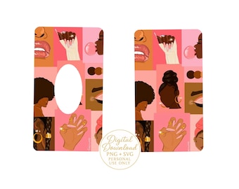 G6/ Black woman adhesive pink overpatch sticker set/ Dexcom G6 Stickers, Diabetes Stickers, Dexcom Stickers, Bestseller, | PNG + SVG